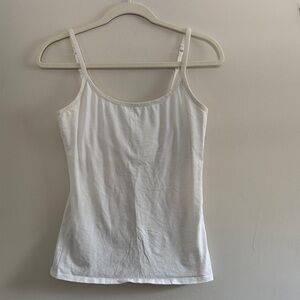 Pact White Organic Cotton Shelf Bra Cami M